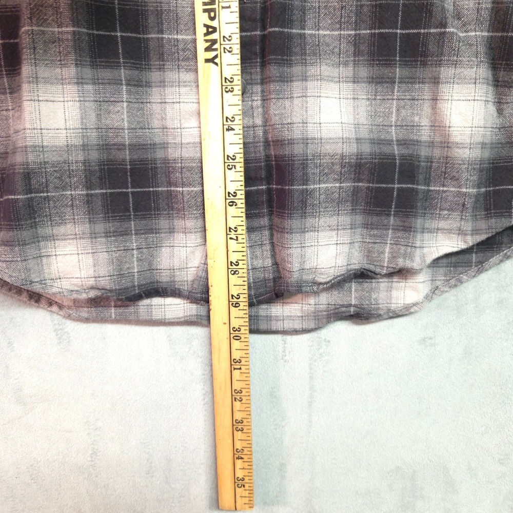 Pendleton Mason Flannel Shirt Mens Medium Grey Black Plaid Button Down - Picture 6 of 8